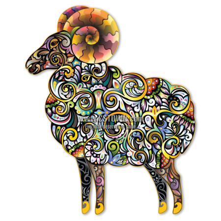 Colored Drawing Sheep Printable Vinyl Transfer